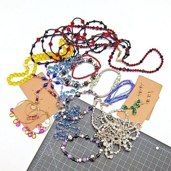 BLING Lot Bundle of 15 - Costume Jewelry CRYSTALS Mixed for Crafting Wearing - Picture 3 of 9